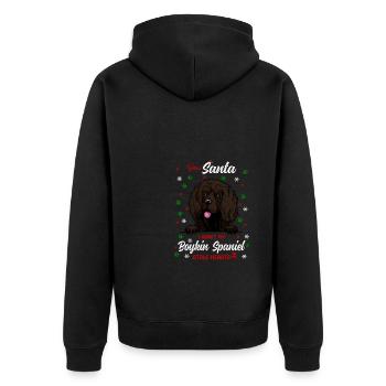 Boykin Spaniel Hund Weihnachten Hunderasse - Unisex Premium Bio Zip Hoodie - Schwarz - Hinten - Nico (187cm)