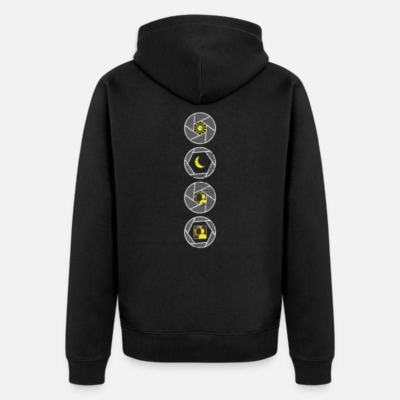 Profondeur de champ d'ouverture - Veste à capuche bio Premium Unisexe - noir