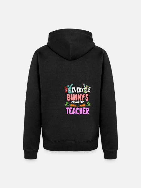 Every 's favorite teacher - Unisex Premium Organic Zip Hoodie - black
