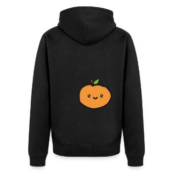 Orange - Unisex Premium Organic Zip Hoodie - black - Back - Nico (187cm)