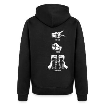  Mallorca Malle Party Spruch - Unisex Premium Bio Zip Hoodie - Schwarz - Hinten - Nico (187cm)