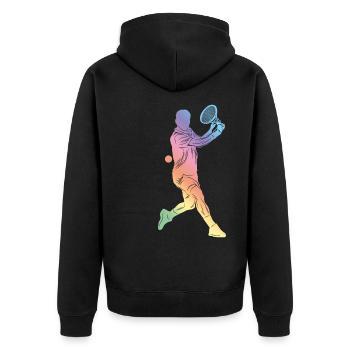 Sport de tennis - Veste à capuche bio Premium Unisexe - noir - Dos - Nico (187cm)