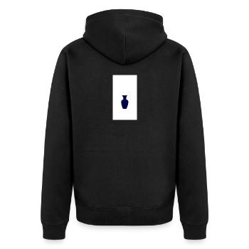 Silhouette de vase bleu minuit - Veste à capuche bio Premium Unisexe - noir - Dos - Nico (187cm)