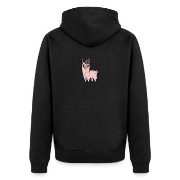 Fête Lama Alpaga Rose Chapeau de fête Célébration d’anniversaire - Veste à capuche bio Premium Unisexe - noir - Dos - Nico (187cm)