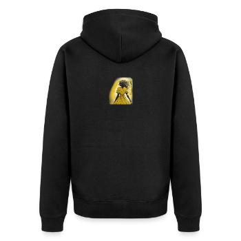 The Girl in the yellow Dress - Unisex Premium Bio Zip Hoodie - Schwarz - Hinten - Nico (187cm)