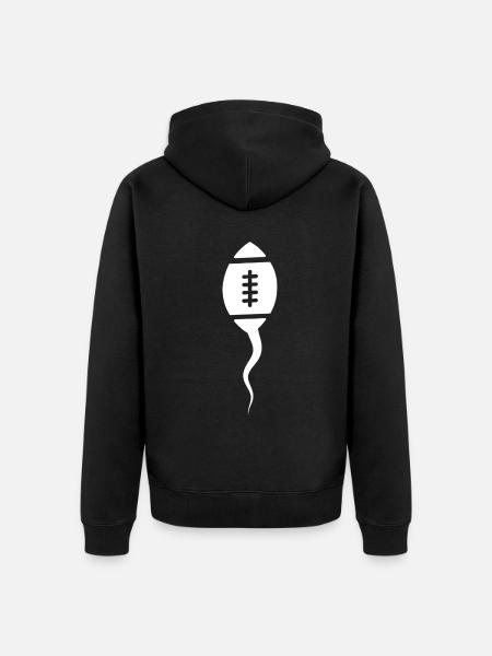 rugby rugby player rugbyei - Unisex Premium Organic Zip Hoodie - black