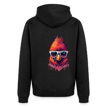 Cardinal Vogel rouge - Veste à capuche bio Premium Unisexe - noir - Dos - Nico (187cm)