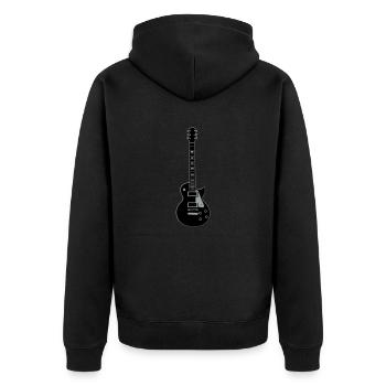 Gitarre Les Paul - Unisex Premium Bio Zip Hoodie - Schwarz - Hinten - Nico (187cm)