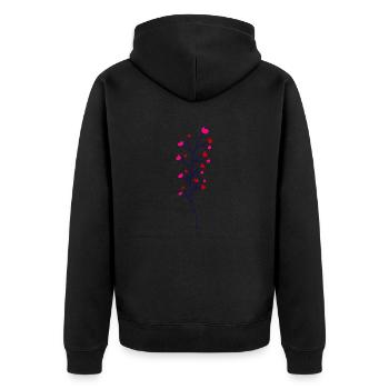 Flower Flower Plant - Unisex Premium Organic Zip Hoodie - black - Back - Nico (187cm)