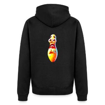 Ängstliche Kegel Bowling - Unisex Premium Bio Zip Hoodie - Schwarz - Hinten - Nico (187cm)