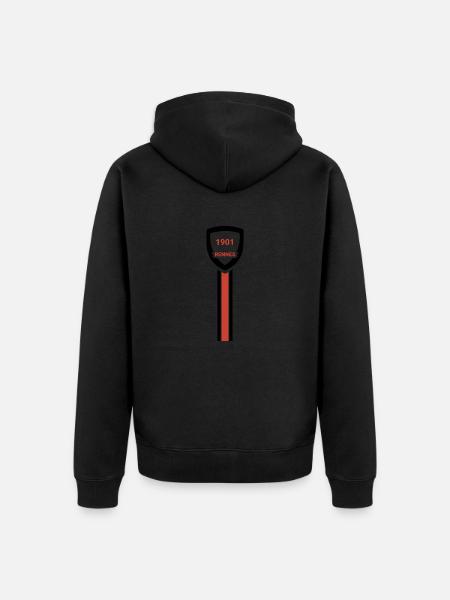 Fodboldklubben Rennes - Premium økologisk unisex-hættejakke - sort