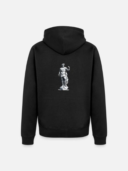 Greek God - Low Poly Design - Unisex Premium Organic Zip Hoodie - black