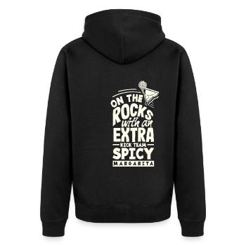 Attenzione Spicy Margarita Cocktail Lover's - Unisex Premium Bio Zip Hoodie - Schwarz - Hinten - Nico (187cm)