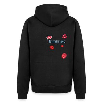 Bisous, bisous, jong, carnaval, lèvres - Veste à capuche bio Premium Unisexe - noir - Dos - Nico (187cm)