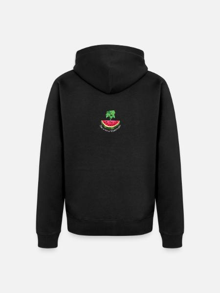 THIS IS NOT A WATERMELON - Unisex Premium Organic Zip Hoodie - black
