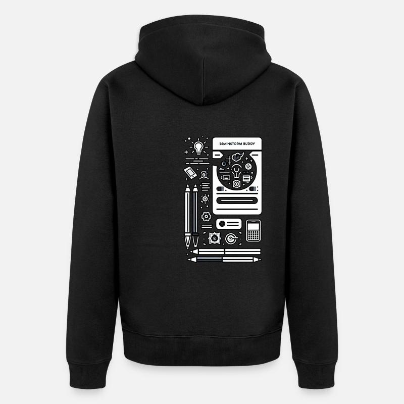 Brainstorming Buddy 8 - Veste à capuche bio Premium Unisexe - noir