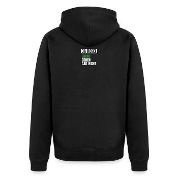 Grünen Bundestagswahl Anti Grün Satire 3G - Unisex Premium Bio Zip Hoodie - Schwarz - Hinten - Nico (187cm)