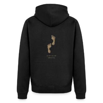 Spiekeroog Sand - Unisex Premium Bio Zip Hoodie - Schwarz - Hinten - Nico (187cm)