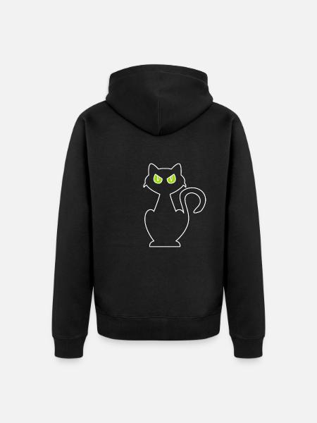 Wütende Katze - Unisex Premium Bio Zip Hoodie - Schwarz