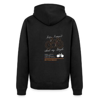 Nachdenken über Fahrräder Radfahren Sport Cardio - Unisex Premium Bio Zip Hoodie - Schwarz - Hinten - Nico (187cm)