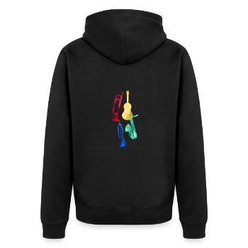 Jazz,Instruments,Trompette,Guitare,Saxophone - Veste à capuche bio Premium Unisexe - noir - Dos - Nico (187cm)