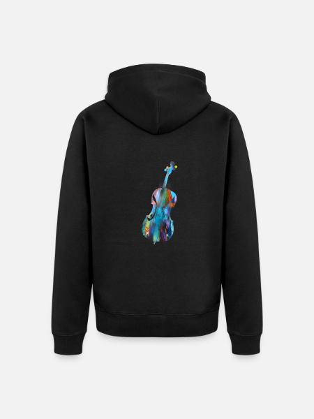 Violin,Cello,Graffiti,Painting - Unisex Premium Organic Zip Hoodie - black