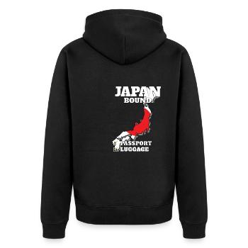Japan Bound Country Travel Japanese Flag Vacation - Unisex Premium Bio Zip Hoodie - Schwarz - Hinten - Nico (187cm)