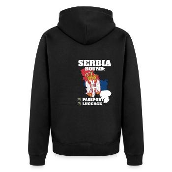 Serbie Bound Country Travel Vacances drapeau serbe - Veste à capuche bio Premium Unisexe - noir - Dos - Nico (187cm)