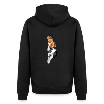 Mignon peeking Border Collie et Saint Bernard chien - Veste à capuche bio Premium Unisexe - noir - Dos - Nico (187cm)