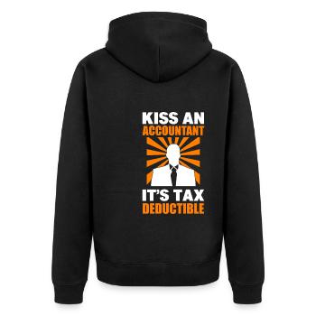 Lustiger Buchhalter CPA - Unisex Premium Bio Zip Hoodie - Schwarz - Hinten - Nico (187cm)