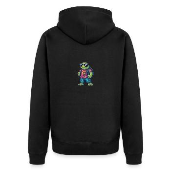 Turtle Comic Cool Summer - Unisex Premium Organic Zip Hoodie - black - Back - Nico (187cm)