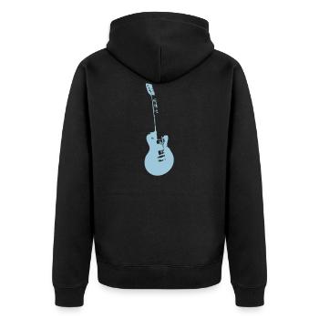 guitar electrique4 - Unisex Premium Organic Zip Hoodie - black - Back - Nico (187cm)