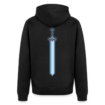 Iron Sword - Unisex Premium Organic Zip Hoodie - black - Back - Nico (187cm)