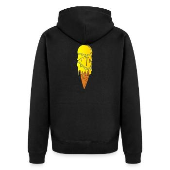 Tennis Ice Cream Ice Cream Ice Ball Summer Sun Vanilie - Unisex Premium Organic Zip Hoodie - black - Back - Nico (187cm)