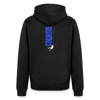 Cordiste - le plus beau métier du monde - Veste à capuche bio Premium Unisexe - noir - Dos - Nico (187cm)
