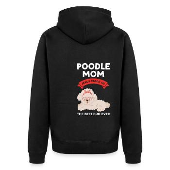 Pudel Pudel Mama Pudel Geschenk - Unisex Premium Bio Zip Hoodie - Schwarz - Hinten - Nico (187cm)