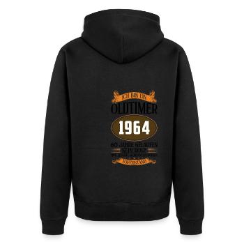 60. Geburtstag Feier 60 Jahre alt Geschenk - Unisex Premium Bio Zip Hoodie - Schwarz - Hinten - Nico (187cm)