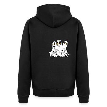 Ghost Halloween Ghost Party - Unisex Premium Organic Zip Hoodie - black - Back - Nico (187cm)