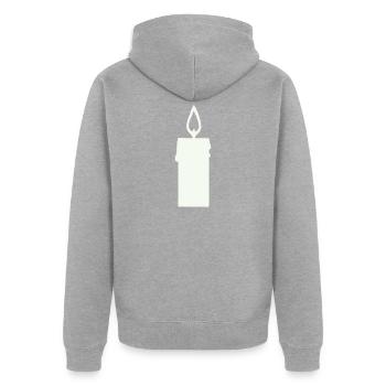Light silhouette candle in lantern - Unisex Premium Organic Zip Hoodie - heather grey - Back - Nico (187cm)