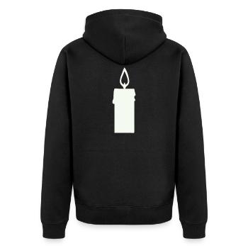 Lichtsilhouette Kerze in Laterne - Unisex Premium Bio Zip Hoodie - Schwarz - Hinten - Nico (187cm)