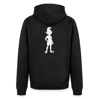 elfe- - Unisex Premium Bio Zip Hoodie - Schwarz - Hinten - Nico (187cm)