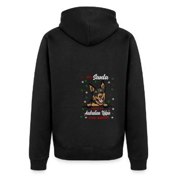 Australischer Kelpie Hund Weihnachten Hunderasse - Unisex Premium Bio Zip Hoodie - Schwarz - Hinten - Nico (187cm)