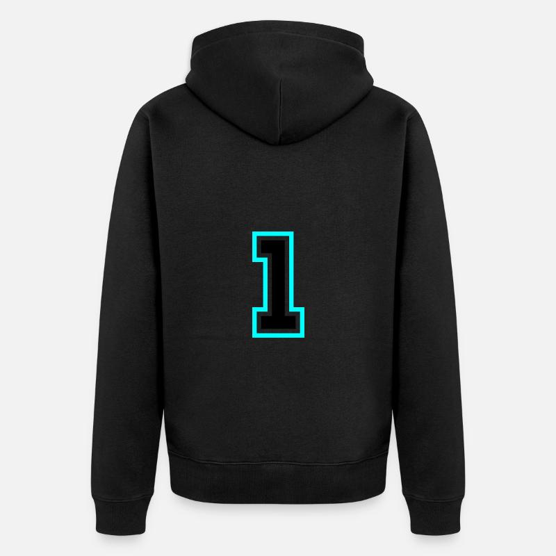 1 symbole numérique - Veste à capuche bio Premium Unisexe - noir
