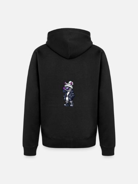 Hiver zèbre - Veste à capuche bio Premium Unisexe - noir