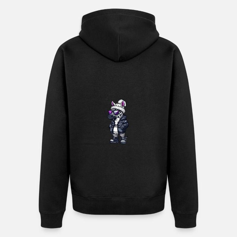 Hiver zèbre - Veste à capuche bio Premium Unisexe - noir