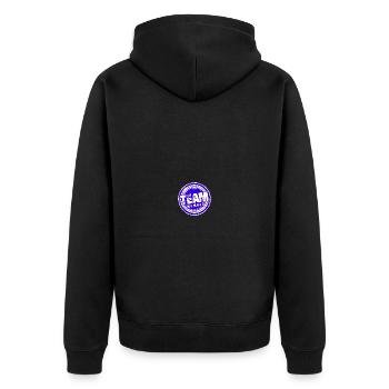Team Member - Unisex Premium Organic Zip Hoodie - black - Back - Nico (187cm)