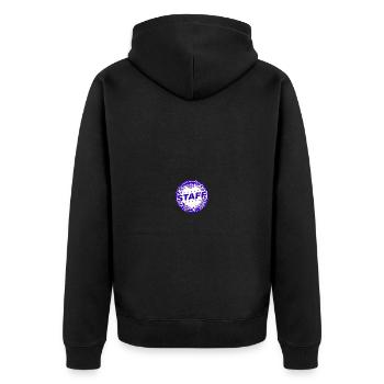 Staff Member - Unisex Premium Organic Zip Hoodie - black - Back - Nico (187cm)