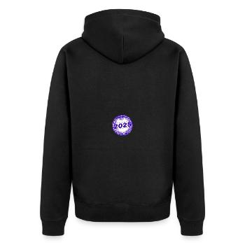2025 jahr - Unisex Premium Bio Zip Hoodie - Schwarz - Hinten - Nico (187cm)
