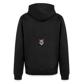 Fuchs Weihnachten Cool - Unisex Premium Bio Zip Hoodie - Schwarz - Hinten - Nico (187cm)