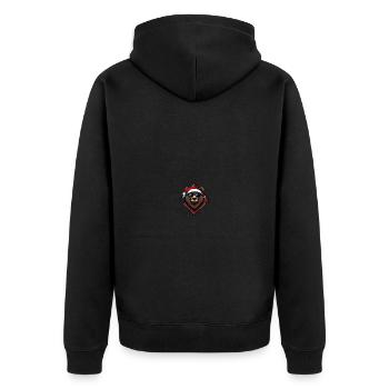 Bear Christmas Cool - Unisex Premium Organic Zip Hoodie - black - Back - Nico (187cm)